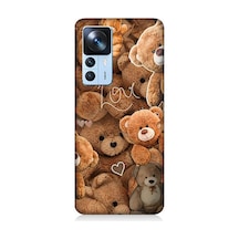 Xiaomi Mi 12t Pro Uyumlu Aşk Ve Sevimli Ayılar Desenli Silikon Kılıf