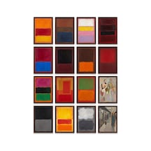 Mark Rothko Tabloları 16'lı Sticker Seti Laptop Defter Telefon Etiket Çok Renkli