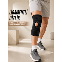 Ligament Destekli Dizlik Ayarlanabilir Cırtlı Açık Patella Diz Destekliği - Lisinya