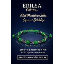 Sertifikalı Akıl Mantık Ve Zeka Öğrenci Bilekliği Zebercet Taşı Çok Renkli