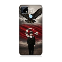 Realme C25 Uyumlu Bayrak Ve Mustafa Kemal Atatürk Desenli Silikon Kılıf Çok Renkli
