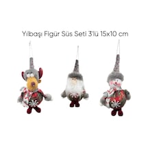Yılbaşı Figür Süs Seti 3'lü 15x10 Cm