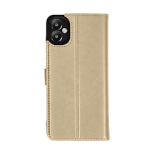 Samsung Uyumlu Galaxy A05 Trend S Plus Kapaklı Kılıf - Gold 00
