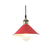 Rys Retro Metal Kırmızı Tekli Sarkıt Kafe Mutfak Aydınlatma Çap.30 Cm Beyaz