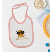 BK Kids Kişiye Özel Pembe Bebek Mama Önlüğü - Model 146 Pembe