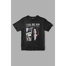Lana Del Rey Retro Baskılı Tişört Siyah