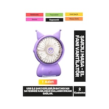 Ultra Sessiz 2 Kademe Hafif Kablosuz 1200mah Pervaneli Taşınabilir Usb Şarjlı Masa El Fan Vantilatör