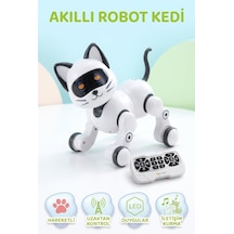 Akıllı Robot Kedi Zeka Dolu Eğitici Uzaktan Kumandalı Sesli Ve Hareketli Oyuncak Kedi Beyaz