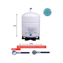 Su Arıtma Cihazı 8 Lt. (2,2 GALON) Paslanmaz Metal Tank - Tank Vanası Ve Ayak