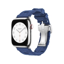Watch 44mm Spor Görünümlü Clo Krd-94 Silikon Kordon-lacivert