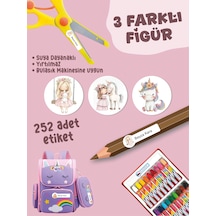 Okul Etiketi Kalem Defter Etiketi Atlı Prenses Temalı Özel İsim Yazılabilen Etiket - 252adet