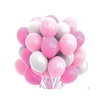 Fuşya Beyaz Pembe Balon 20 Adet 418