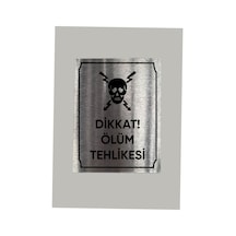 Metal Dikkat Ölüm Tehlikesi Uyarı Levhası 14x20 Cm Arkası Yapışkanlı