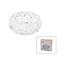 Deli Glass Tyg-1208-2/l1 Yuvarlak Küllük D: 5.2cm Çap: 12.8cm Büyük Dıamond Kristal Şekil Cam