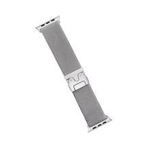 Newface Apple Watch Uyumlu 42mm Forest Kumaş Kordon - Titan Gri Diğer