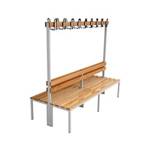 Ayakkabılıksız 6 Ayaklı Çift Taraflı Bank, Kanca Şeritli Bank, 18 Kanca, 200x85x170 Cm, Spor Bankı
