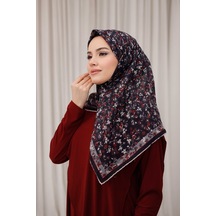 Mimiyum Flora Desen Soft Eşarp Bordo Füme