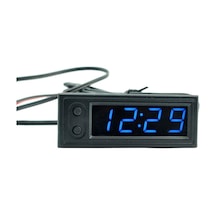 Dijital Termometre Voltmetre Ve Saat Komponent Led 22mm Mavi