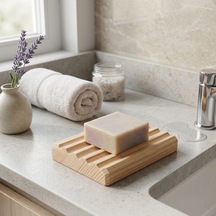 Dyris Doğal Masif Ahşap Sabunluk, 10x7 Cm, Kaymaz Tasarım, Banyo Ve Mutfak İçin Çok Renkli