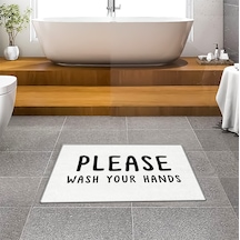Evaşk Banyo Paspası İpeksi Kadifemsi Halı Yüzey Kaymaz Taban 60x90 BM03360B Beyaz