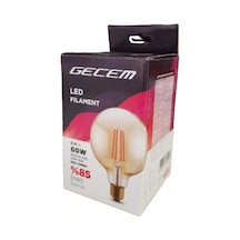 6w G95 Rustik Led Filamentli Ampul Sarı Işık 660 Lümen 2li Paket