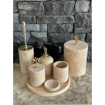 Light Traverten 7'li Banyo Seti Aksesuarlı Beyaz