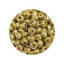 Dökme Cam Kum Boncuk Büyük Boy 6/0 4 Mm - 20 Gram - Altın - Bnc093