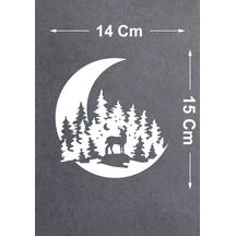 Avcı Sticker - Hilal Orman Geyik Sticker - Hunter Araba Oto Motosiklet Karavan Cam Sticker - 00131 15x14 Cm