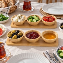 Bambu Üçlü Sosluk Stantlı - 2 Li Set Kahverengi