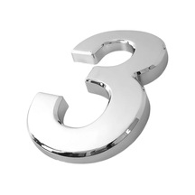 Yapışkanlı Kapı Numarası Küçük Boy 50 Mm 5 Cm Numara 3 Rakam Üç Sayısı Krom Renk Numaralar 1 Adet Diğer