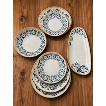 8 Parça Viento Gourmet Flat Plate Vintage Sunum Set Desenli Servis & Yemek Tabağı Seti Çok renkli