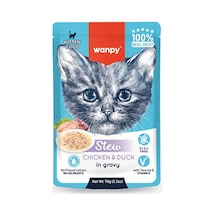 Wanpy Stew Sos İçinde Tavuk Ve Ördekli Yavru Kedi Konservesi 70 Gr 171-20005.01