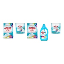 Aquabor Doğal Mineralli 4kg Renkliler + Tablet + 4kg Renkliler + Sıvı Renkliler + Tablet Set 0.75 LT - 2.5 LT - 12 KG