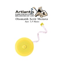 Otomatik Şerit Mezura 1.5 Metre Sarı Renk 1 Adet Yuvarlak Cep Mezurası 150 Cm Mezro Terzi Metresi Vücut Ölçüm Metresi