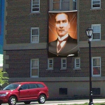 Mustafa Kemal Atatürk Portre - Poster Dış Cephe Bayrağı- 3x4,5 Metre 1