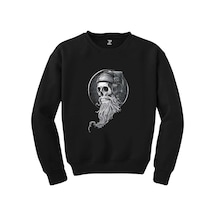 Skull Kuru Kafa Hippy Siyah Sweatshirt Siyah