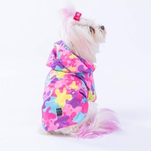 Pawstar Rosea Camouflage Fileli Köpek Montu Köpek Yağmurluk