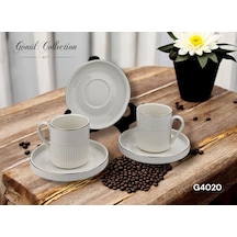 Gönül Kahve Takımı Sade Çizgi Form G4020 Beyaz