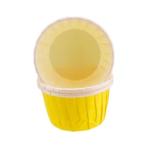 Cupcake Kalıbı Minik Boy Düz Renk 38x30 Mm 50 Adet Sarı
