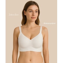 Intive Pureform Balensiz Dikişsiz Kopçasız Dokulu Seamless Bralet Ekru