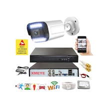 1 Li Hareket Algılayan 5 Mp Lens 12 Warm Led Gece Renkli Gösteren Güvenlik Kamerası Seti Bs 3312w