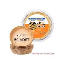 50 Adet 20 Cm Air Fryer Pişirme Kağıdı Tek Kullanımlık Yağ Geçirmez Yuvarlak Tabak Model Pvc Çok Renkli