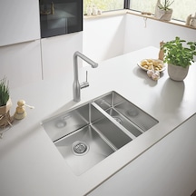 Viviano 1.5 Göz 44 x 58 CM El Yapımı Paslanmaz Çelik Eviye 4458R
