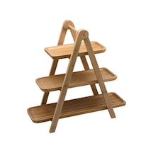 Porland Bambu 3 Katlı Sunum Tabağı 385 Mm