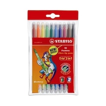 Stabilo Trio 2in1 Keçeli Kalem 10'lu Paket Çocuklar İçin Renkli Ve Yıkanabilir