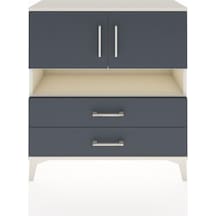 Arges Şifonyer 3 Raflı 2 Çekmeceli 2 Kapaklı 88x30x96 Aytaşı-antrasit Aytası