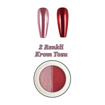 Krom Tozu 2 Renk Nail Art Ayna Tozu İnci Tozu Kullanımı Kolay 7-1