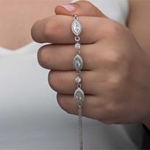 Casera's Gümüş Mekik Zirkon Taşlı Kadın Bileklik Csr2185374 Gümüş