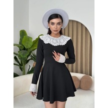 Nord Dantel Yaka Kol Elbise Siyah