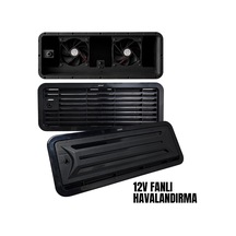 Shuıvan Buzdolabı Havalandırma Menfezi 12v Fanlı Kış Kapaklı 48x18,5cm - Siyah - 12v-2017